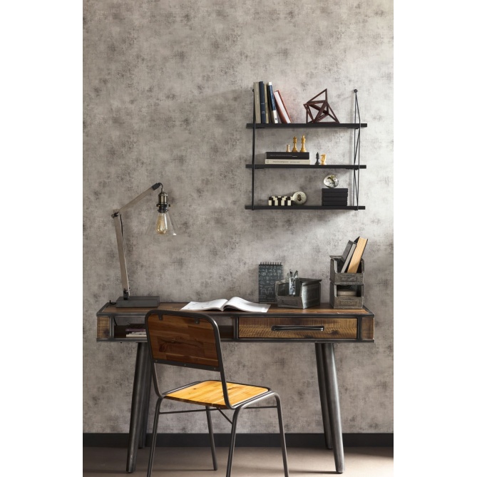 Papel pintado efecto textil gris cemento oscuro - TRAMIA 24 | MURAKE - 880426