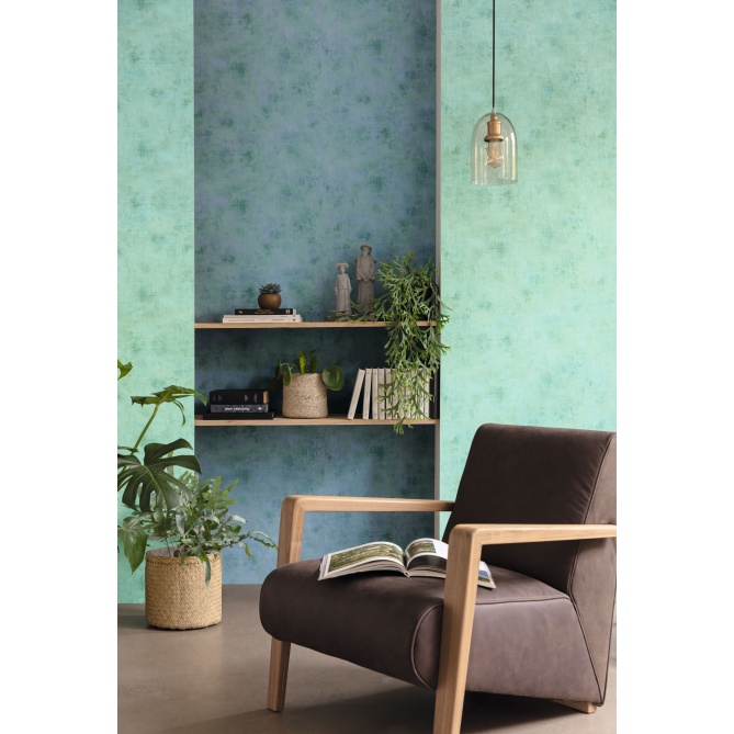 Papel pintado efecto textil verde - TRAMIA 40 | MURAKE - 880442