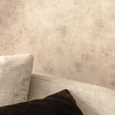 Papel pintado efecto textil beige rosado - TRAMIA METAL 06 | MURAKE - 880449