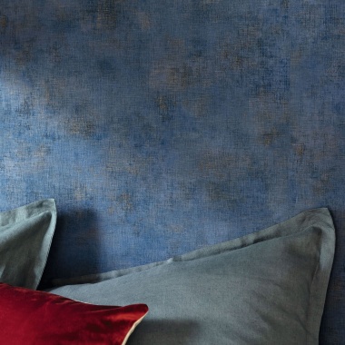 Papel pintado efecto textil azul marino - TRAMIA METAL 15 | MURAKE - 880458