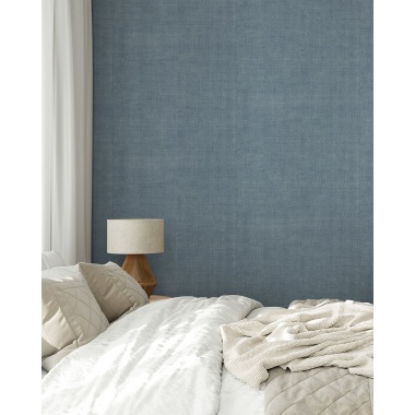 Papel pintado efecto yute azul oscuro - JUTARIA 12 | MURAKE - 203256