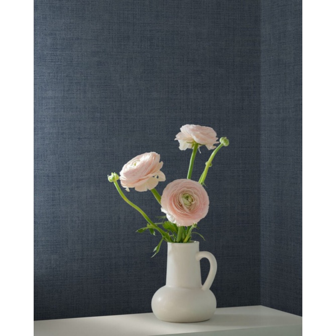 Papel pintado azul oscuro efecto lino - JUTARIA 13 | MURAKE - 203257