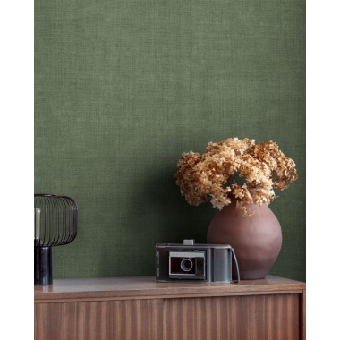 Papel pintado verde oscuro efecto yute - JUTARIA 11 | MURAKE - 203255
