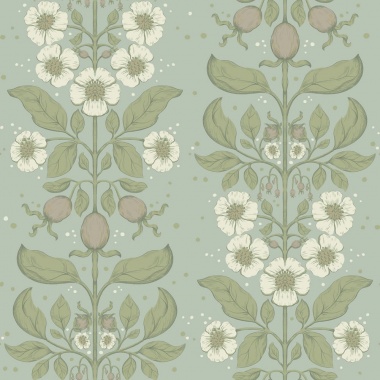 Papel pintado rosas silvestres azul grisáceo claro - ROSANEA 03 | MURAKE - 203279