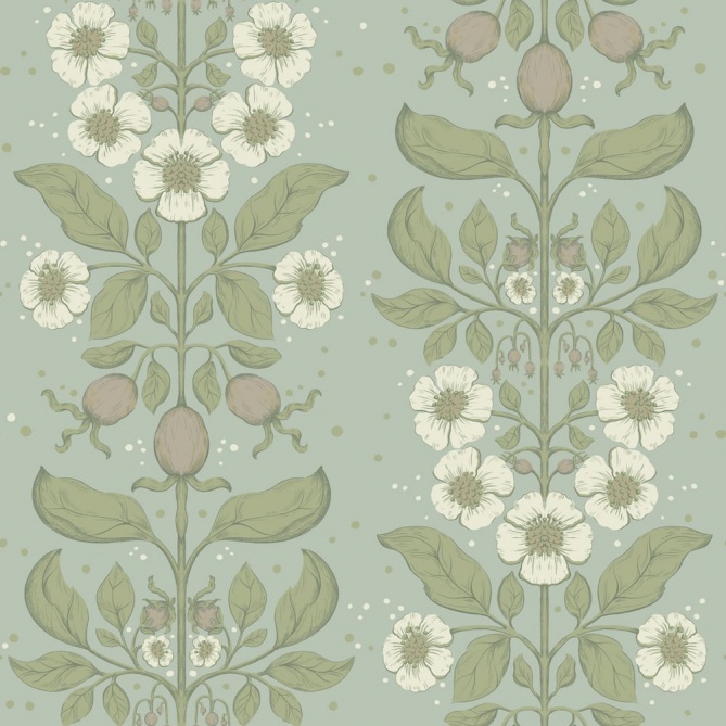 Papel pintado rosas silvestres azul grisáceo claro - ROSANEA 03 | MURAKE - 203279