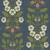 Papel pintado rosas silvestres azul oscuro - ROSANEA 05 | MURAKE - 203281