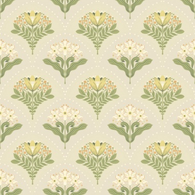 Papel pintado ramos florales beige claro - MAIVELA 01 | MURAKE - 203282