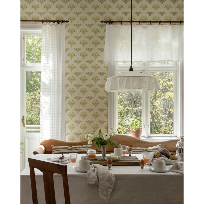 Papel pintado ramos florales beige claro - MAIVELA 01 | MURAKE - 203282