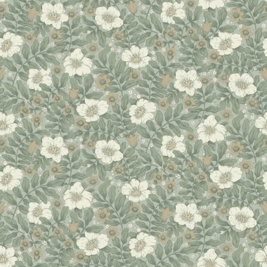 Papel pintado flores silvestres turquesa suave - PRADENA 02 | MURAKE - 203288