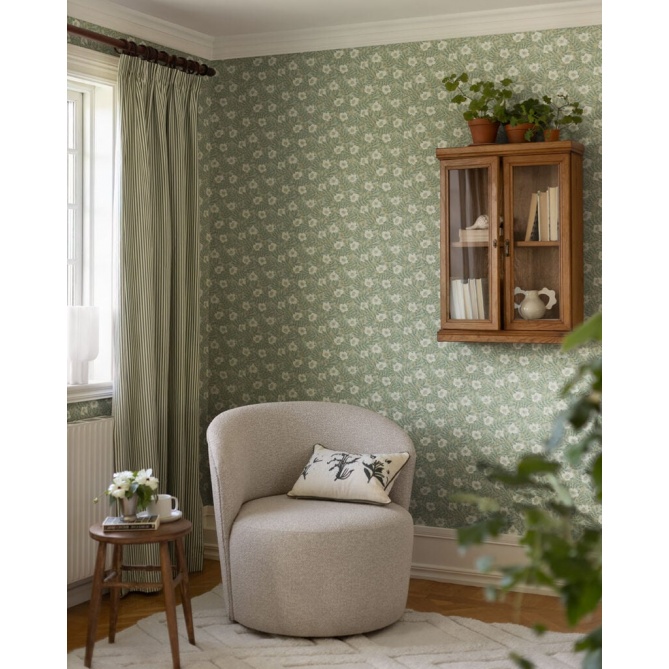 Papel pintado flores silvestres turquesa suave - PRADENA 02 | MURAKE - 203288