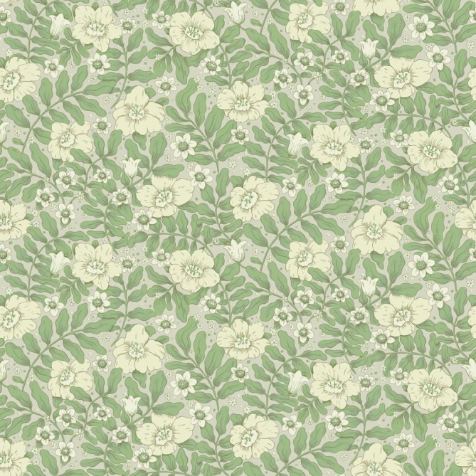 Papel pintado flores silvestres gris claro - PRADENA 03 | MURAKE - 203289