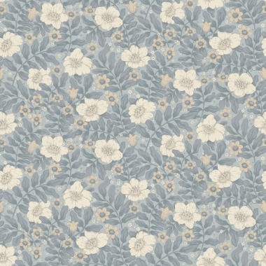 Papel pintado flores silvestres azul claro - PRADENA 05 | MURAKE - 203291
