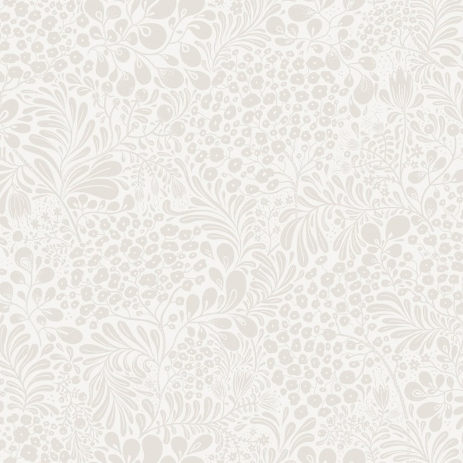 Papel pintado flores y hojas blanco - BRISENA 01 | MURAKE - 203259