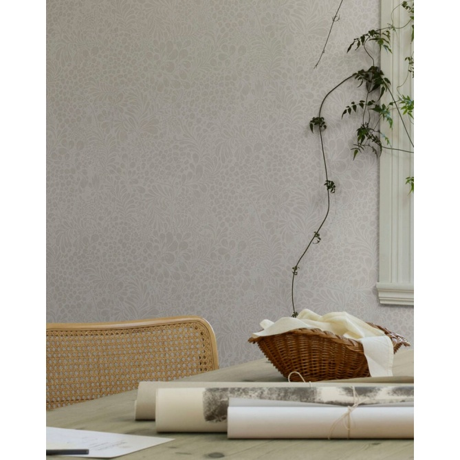 Papel pintado flores y hojas blanco - BRISENA 01 | MURAKE - 203259