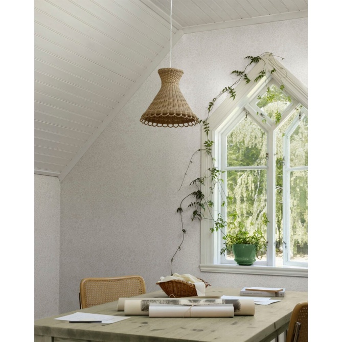 Papel pintado flores y hojas blanco - BRISENA 01 | MURAKE - 203259