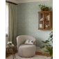 Papel pintado flores y hojas azul grisáceo - BRISENA 04 | MURAKE - 203262