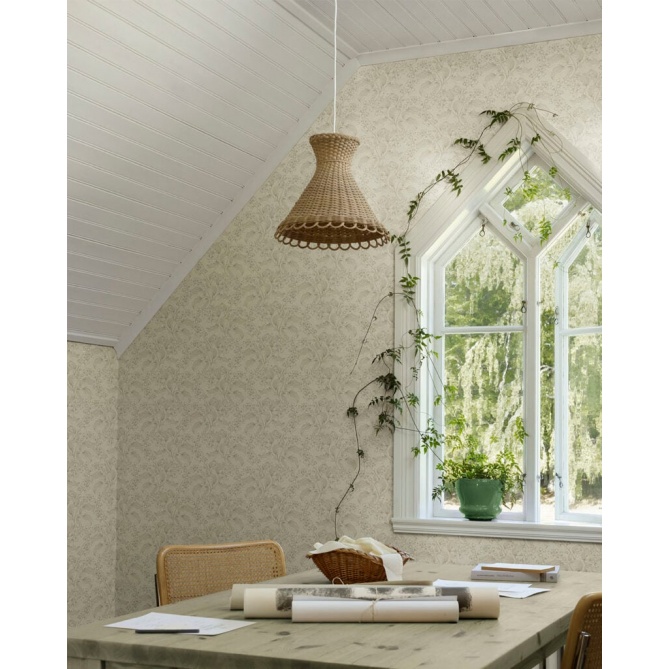 Papel pintado ramas de lilas beige claro - LILVENA 01 | MURAKE - 203292