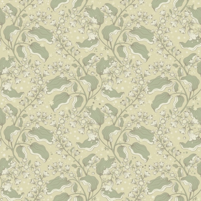 Papel pintado ramas de lilas verde claro - LILVENA 02 | MURAKE - 203293