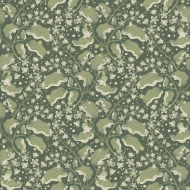 Papel pintado ramas de lilas verde oscuro - LILVENA 03 | MURAKE - 203294
