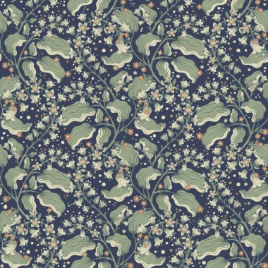 Papel pintado ramas de lilas azul oscuro - LILVENA 04 | MURAKE - 203295