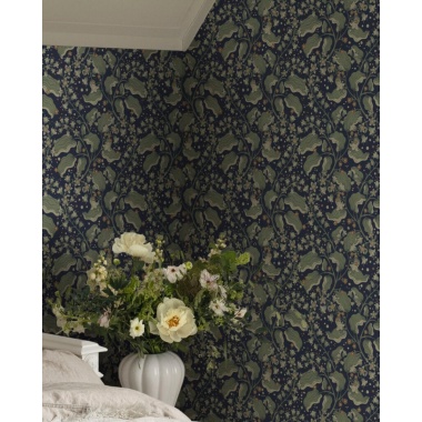 Papel pintado ramas de lilas azul oscuro - LILVENA 04 | MURAKE - 203295