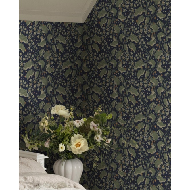 Papel pintado ramas de lilas azul oscuro - LILVENA 04 | MURAKE - 203295