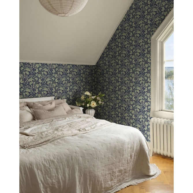 Papel pintado ramas de lilas azul oscuro - LILVENA 04 | MURAKE - 203295