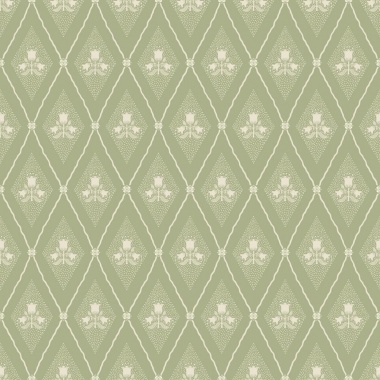 Papel pintado rombos florales verde salvia - CELVIRA 03 | MURAKE - 203298