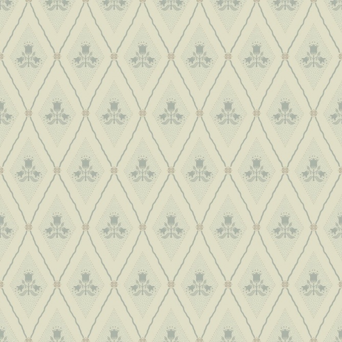 Papel pintado rombos florales beige verdoso - CELVIRA 04 | MURAKE - 203299