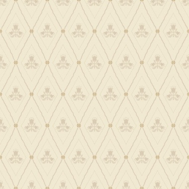 Papel pintado rombos florales crema - CELVIRA 01 | MURAKE - 203296