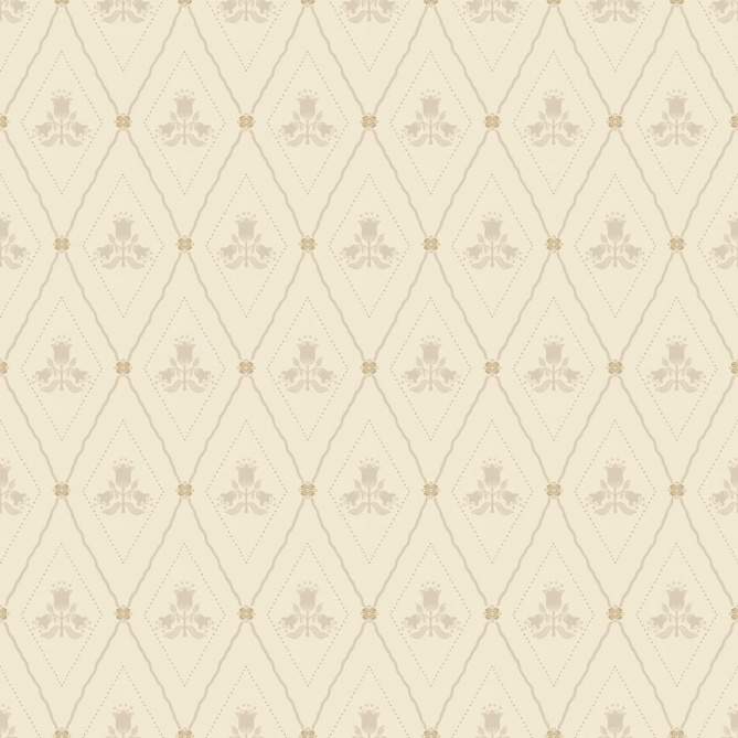 Papel pintado rombos florales crema - CELVIRA 01 | MURAKE - 203296