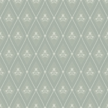 Papel pintado rombos florales verde grisáceo - CELVIRA 05 | MURAKE - 203300