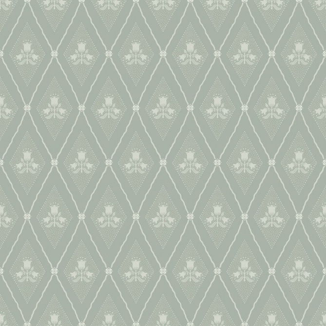 Papel pintado rombos florales verde grisáceo - CELVIRA 05 | MURAKE - 203300