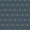 Papel pintado rombos florales azul oscuro - CELVIRA 06 | MURAKE - 203301