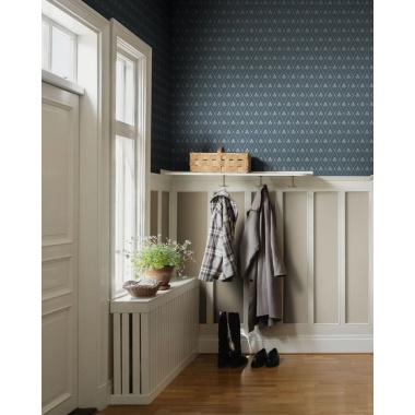 Papel pintado rombos florales azul oscuro - CELVIRA 06 | MURAKE - 203301