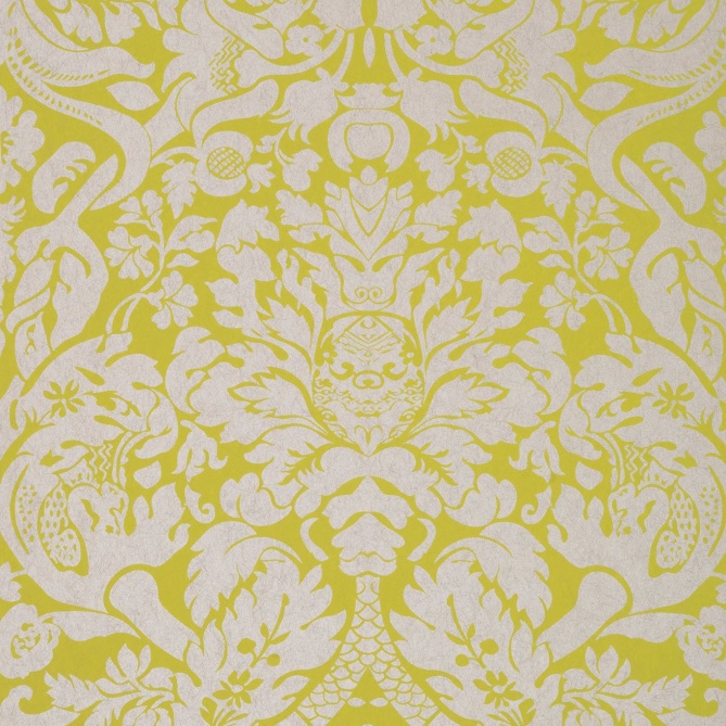 Papel pintado damasco amarillo - DAMERIA 01 | MURAKE - 1833