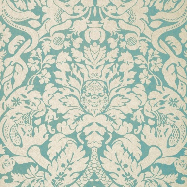 Papel pintado damasco verde agua - DAMERIA 03 | MURAKE - 1835