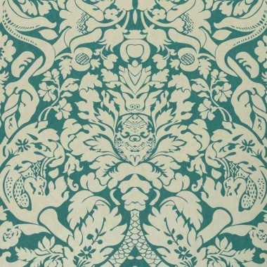 Papel pintado damasco turquesa - DAMERIA 06 | MURAKE - 1838