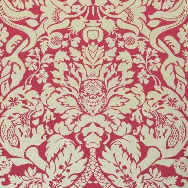 Papel pintado damasco frambuesa - DAMERIA 05 | MURAKE - 1837