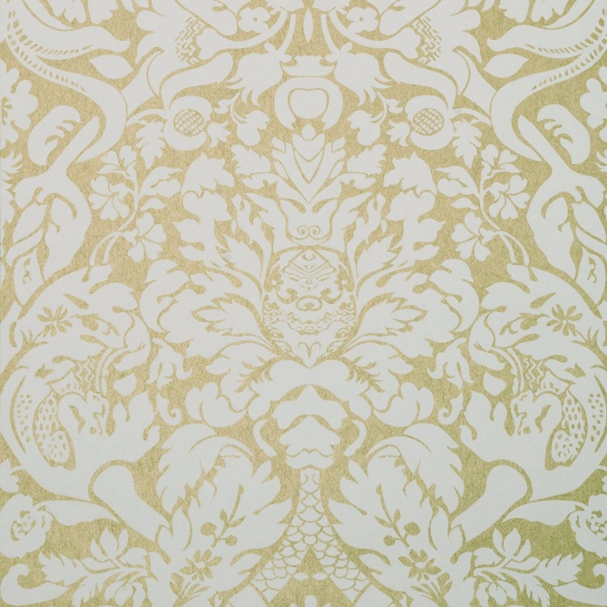 Papel pintado damasco dorado - DAMERIA 02 | MURAKE - 1834