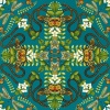 Papel pintado de fauna y flora turquesa - FARUNIA 02 | MURAKE - 1864