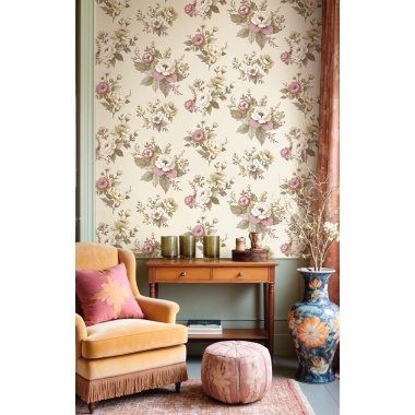 Papel pintado flores abiertas rosa - PETALEN 01 | MURAKE - 836841