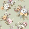 Papel pintado flores abiertas verde - PETALEN 02 | MURAKE - 836842