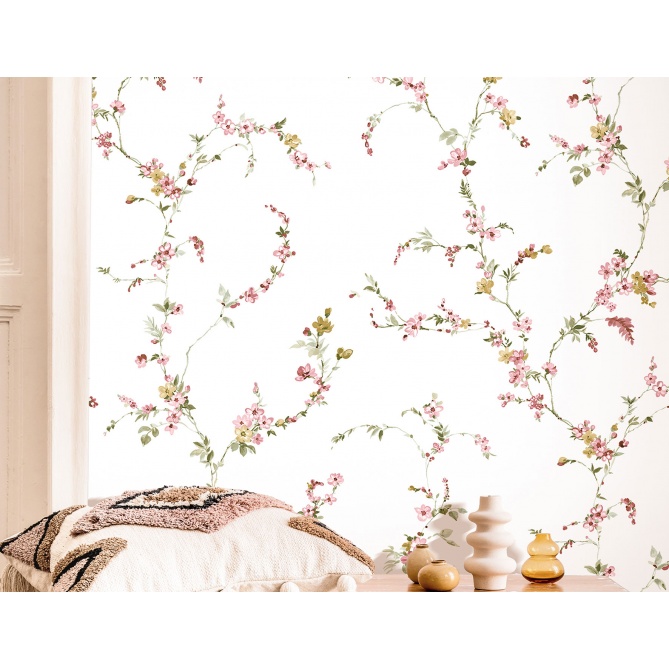 Papel pintado ramas en flor rosa - ENREDIA 01 | MURAKE - 836844