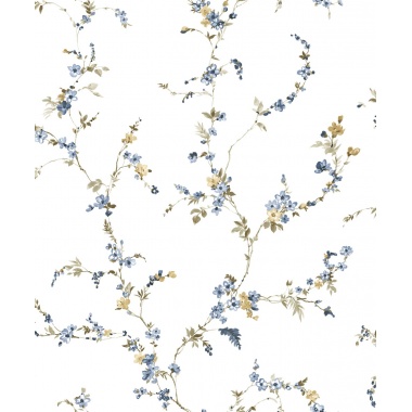 Papel pintado ramas en flor azul - ENREDIA 02 | MURAKE - 836845