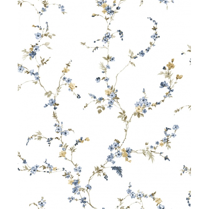 Papel pintado ramas en flor azul - ENREDIA 02 | MURAKE - 836845