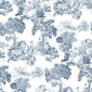 Papel pintado toile de Jouy azul - VALCOUR 03 | MURAKE - 836848