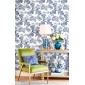 Papel pintado toile de Jouy azul - VALCOUR 03 | MURAKE - 836848
