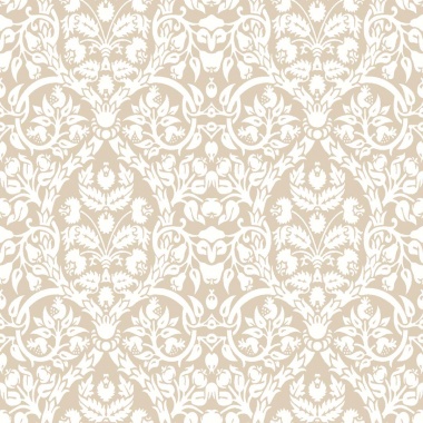 Papel pintado damasco vegetal beige - DAMAREL 01 | MURAKE - 836851