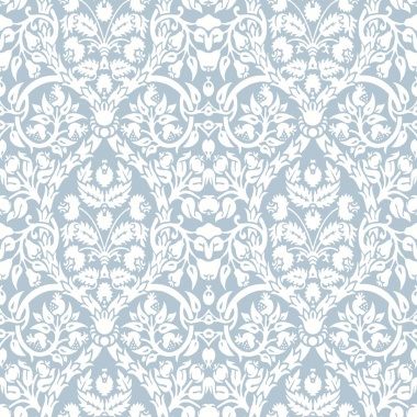 Papel pintado damasco vegetal azul - DAMAREL 04 | MURAKE - 836854
